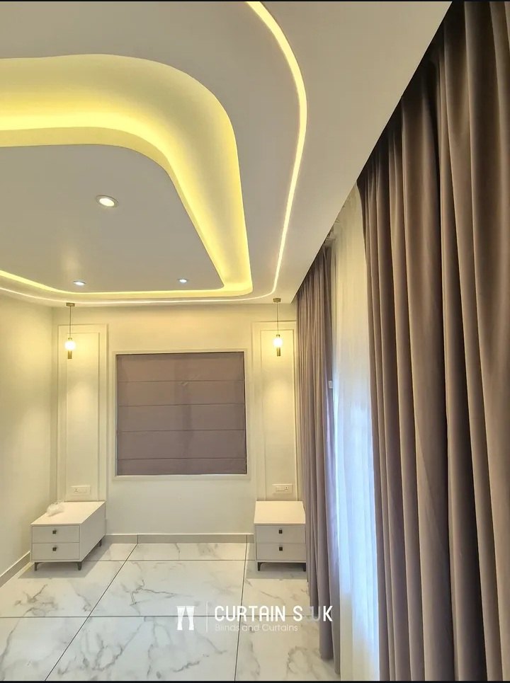 Bedroom · Curtains & Roman Blind