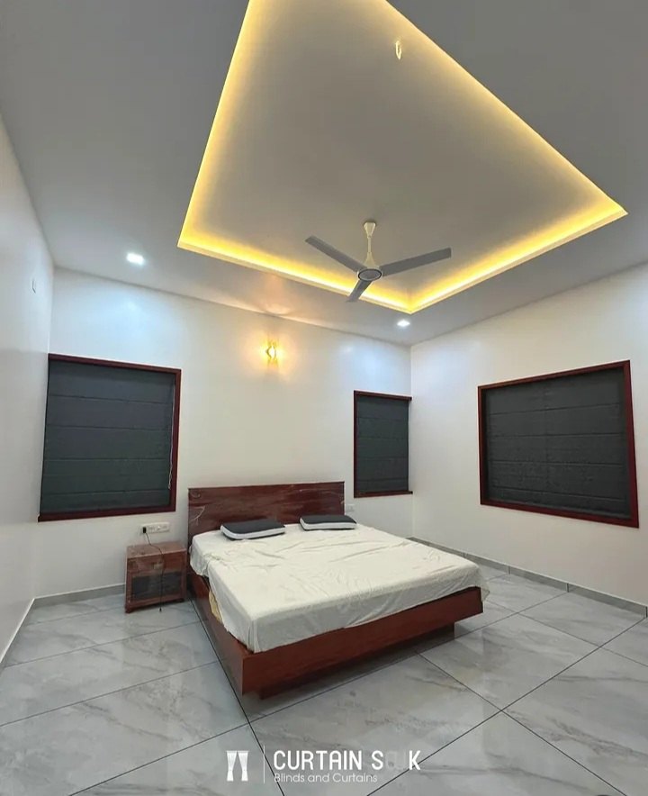 Bedroom · Curtains & Roman Blind