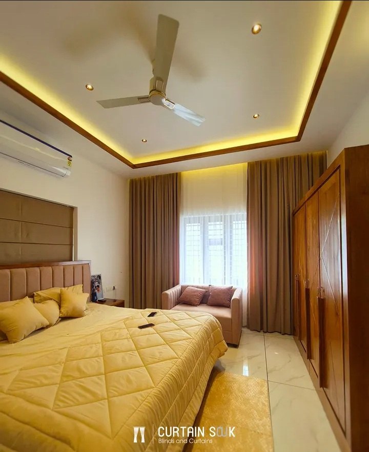 Bedroom · Pleat Curtains
