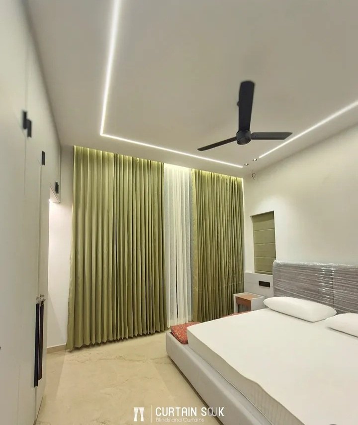 Bedroom · Pleat Curtains